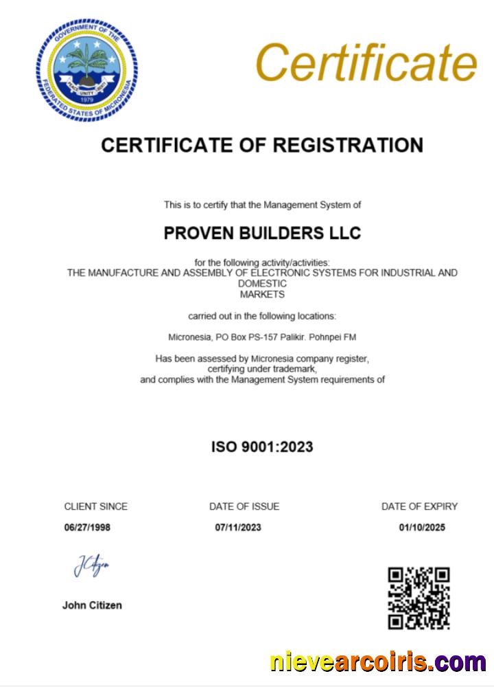 Micronesia business registration certificate